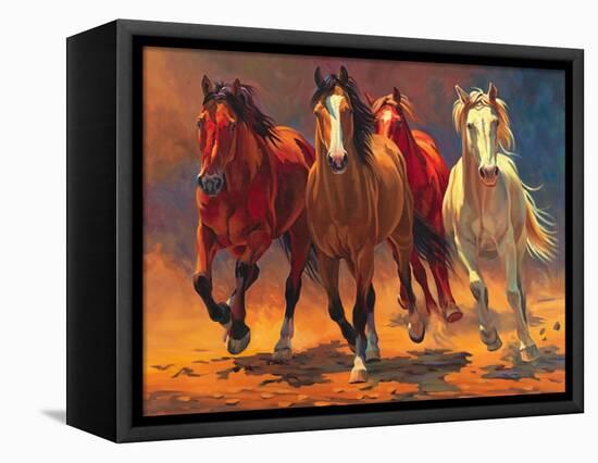 Hoofbeats and Heartbeats-Nancy Davidson-Framed Stretched Canvas