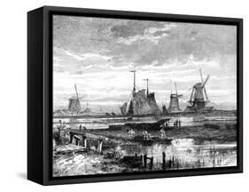 Hooge Veenen, Dordrecht, Holland, 19th Century-T Weber-Framed Stretched Canvas