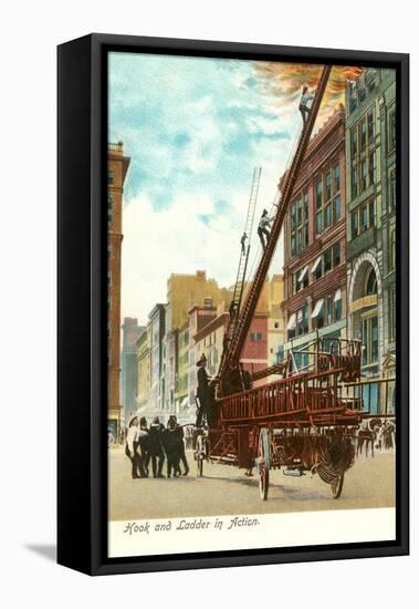 Hook and Ladder Company in Action-null-Framed Stretched Canvas