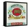 Hook'em Cow Brand Cigar Box Label-Lantern Press-Framed Stretched Canvas