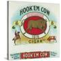 Hook'em Cow Brand Cigar Box Label-Lantern Press-Stretched Canvas