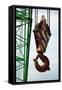 Hook on Construction Crane-Chris Henderson-Framed Stretched Canvas