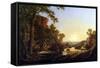 Hooker and Convoy Pass Through the Wilderness of Plymouth to Hartford-Frederic Edwin Church-Framed Stretched Canvas