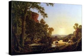 Hooker and Convoy Pass Through the Wilderness of Plymouth to Hartford-Frederic Edwin Church-Stretched Canvas