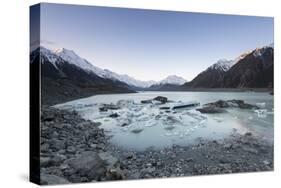 Hooker Glacier Lake, Mount Cook (Aoraki), Hooker Valley Trail, South Island, New Zealand-Ed Rhodes-Stretched Canvas