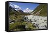Hooker Valley and River with Mount Cook, Mount Cook National Park, Canterbury Region-Stuart Black-Framed Stretched Canvas