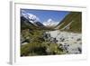 Hooker Valley and River with Mount Cook, Mount Cook National Park, Canterbury Region-Stuart Black-Framed Photographic Print