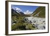 Hooker Valley and River with Mount Cook, Mount Cook National Park, Canterbury Region-Stuart Black-Framed Photographic Print