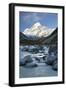 Hooker Valley and River with Mount Cook, Mount Cook National Park, Canterbury Region-Stuart Black-Framed Photographic Print