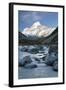 Hooker Valley and River with Mount Cook, Mount Cook National Park, Canterbury Region-Stuart Black-Framed Photographic Print