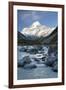 Hooker Valley and River with Mount Cook, Mount Cook National Park, Canterbury Region-Stuart Black-Framed Photographic Print