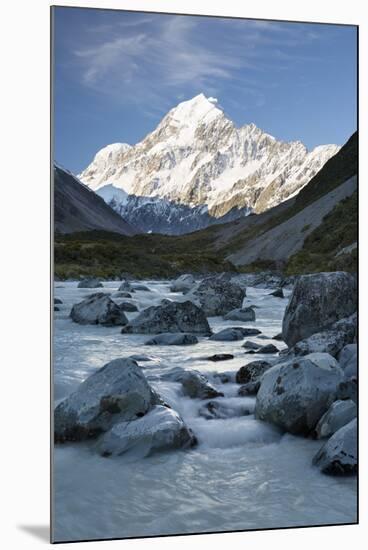 Hooker Valley and River with Mount Cook, Mount Cook National Park, Canterbury Region-Stuart Black-Mounted Photographic Print