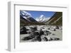 Hooker Valley and River with Mount Cook, Mount Cook National Park, Canterbury Region-Stuart Black-Framed Photographic Print