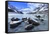 Hooker Valley Glacial Lake, Mt. Cook National Park, South Island, New Zealand-Paul Dymond-Framed Stretched Canvas