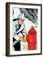 Hooking Up the Fire Hydrant-Julia Letheld Hahn-Framed Art Print