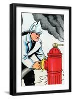 Hooking Up the Fire Hydrant-Julia Letheld Hahn-Framed Art Print