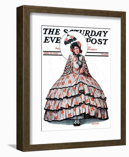 "Hoop Skirt," Saturday Evening Post Cover, April 25, 1925-Edmund Davenport-Framed Giclee Print