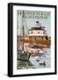 Hooper Strait Lighthouse - St. Michaels, MD-Lantern Press-Framed Art Print