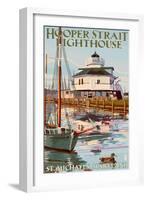 Hooper Strait Lighthouse - St. Michaels, MD-Lantern Press-Framed Art Print