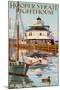 Hooper Strait Lighthouse - St. Michaels, MD-Lantern Press-Mounted Art Print