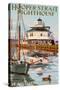 Hooper Strait Lighthouse - St. Michaels, MD-Lantern Press-Stretched Canvas