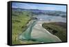 Hoopers Inlet and farmland, Otago Peninsula, Dunedin, South Island, New Zealand-David Wall-Framed Stretched Canvas