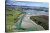 Hoopers Inlet and farmland, Otago Peninsula, Dunedin, South Island, New Zealand-David Wall-Stretched Canvas