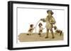 Hooping Boy and Pups-null-Framed Art Print