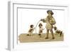 Hooping Boy and Pups-null-Framed Art Print
