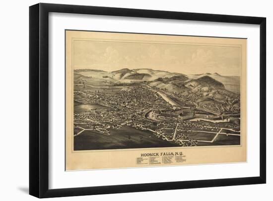 Hoosick Falls, New York - Panoramic Map-Lantern Press-Framed Art Print