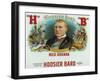 Hoosier Bard Brand Cigar Box Label, James Whitcomb Riley, American Author and Poet-Lantern Press-Framed Art Print