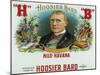 Hoosier Bard Brand Cigar Box Label, James Whitcomb Riley, American Author and Poet-Lantern Press-Mounted Art Print