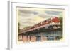 Hoosier Train Crossing Bridge-null-Framed Art Print