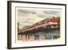 Hoosier Train Crossing Bridge-null-Framed Art Print