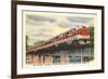 Hoosier Train Crossing Bridge-null-Framed Art Print