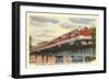 Hoosier Train Crossing Bridge-null-Framed Art Print
