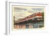 Hoosier Train Crossing Bridge-null-Framed Art Print