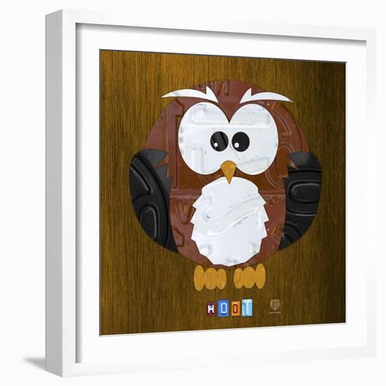 Hoot The Owl-Design Turnpike-Framed Giclee Print