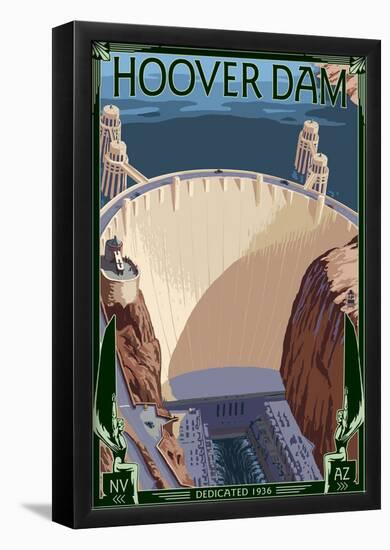 Hoover Dam Aerial-null-Framed Poster