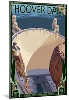 Hoover Dam Aerial-null-Mounted Poster