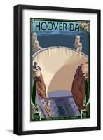 Hoover Dam Aerial-Lantern Press-Framed Art Print