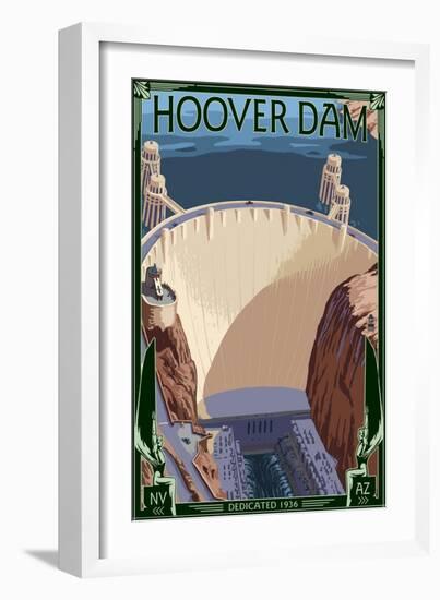 Hoover Dam Aerial-Lantern Press-Framed Art Print