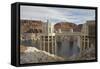 Hoover Dam Intake Towers on Lake Mead, Nevada Border, United States-Susan Pease-Framed Stretched Canvas