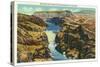 Hoover Dam, Nevada, Aerial View of the Dam, Fortification Mountain in the Distance-Lantern Press-Stretched Canvas