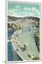 Hoover Dam, Nevada, Aerial View of the Highway Connecting Arizona and Nevada-Lantern Press-Mounted Art Print