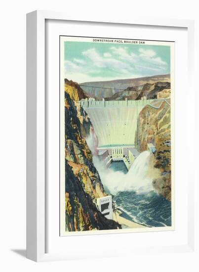Hoover Dam, Nevada, Panoramic View of the Downstream Face of the Dam-Lantern Press-Framed Art Print