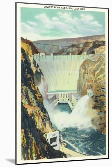 Hoover Dam, Nevada, Panoramic View of the Downstream Face of the Dam-Lantern Press-Mounted Art Print