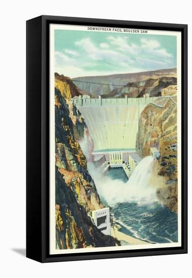 Hoover Dam, Nevada, Panoramic View of the Downstream Face of the Dam-Lantern Press-Framed Stretched Canvas