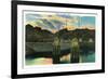 Hoover Dam, Nevada, Sunset Scene at the Dam-Lantern Press-Framed Art Print