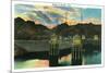 Hoover Dam, Nevada, Sunset Scene at the Dam-Lantern Press-Mounted Art Print